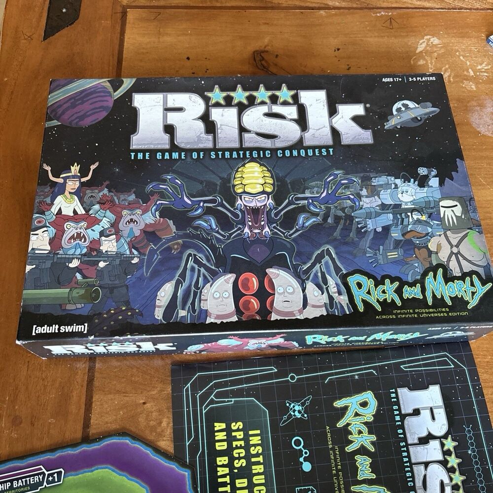 Rick And Morty RISK The Game Of Strategic Conquest Board Game COMPLETE Unplayed